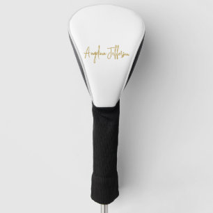 Calligraphy Professional Elegant Gold Colour Golf Head Cover
