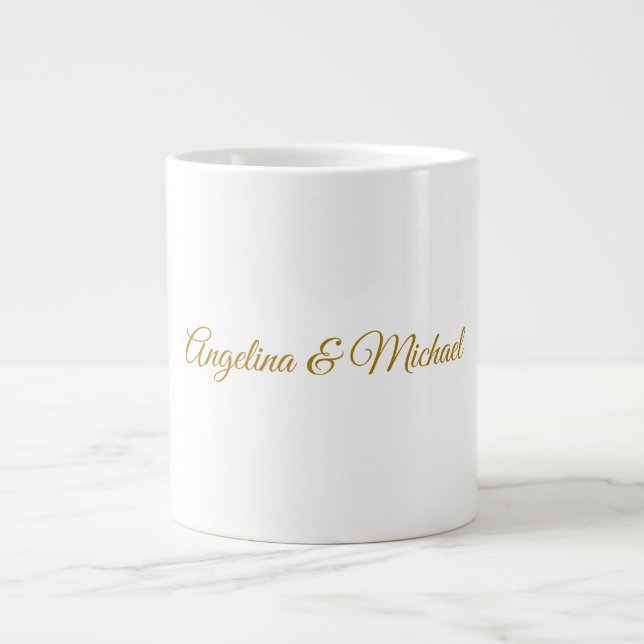 Calligraphy Professional Elegant Gold Colour Large Coffee Mug (Front)