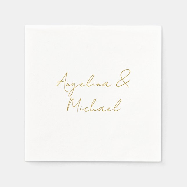 Calligraphy Professional Elegant Gold Colour Napkin (Front)