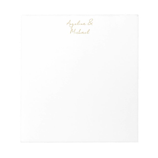 Calligraphy Professional Elegant Gold Colour Notepad (Front)