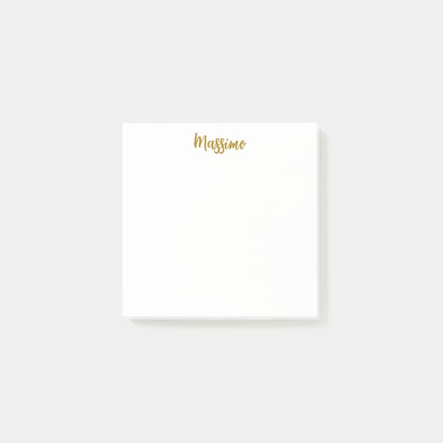 Calligraphy Professional Elegant Gold Colour Post-it Notes (Front)