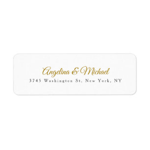 Calligraphy Professional Elegant Gold Colour Return Address Label