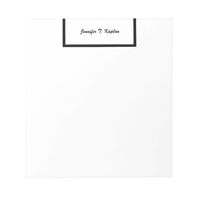 Calligraphy Professional Modern Minimalist Plain Notepad (Front)
