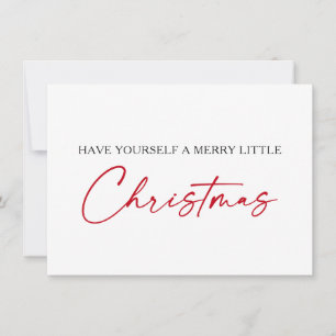 Calligraphy Red Ink Pen Minimalist Christmas Holiday Card