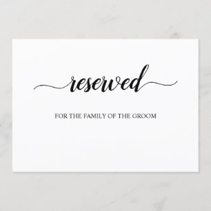 Calligraphy Reserved Wedding Seating Sign Invitation