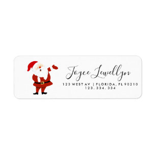 calligraphy return address label Christmas santa