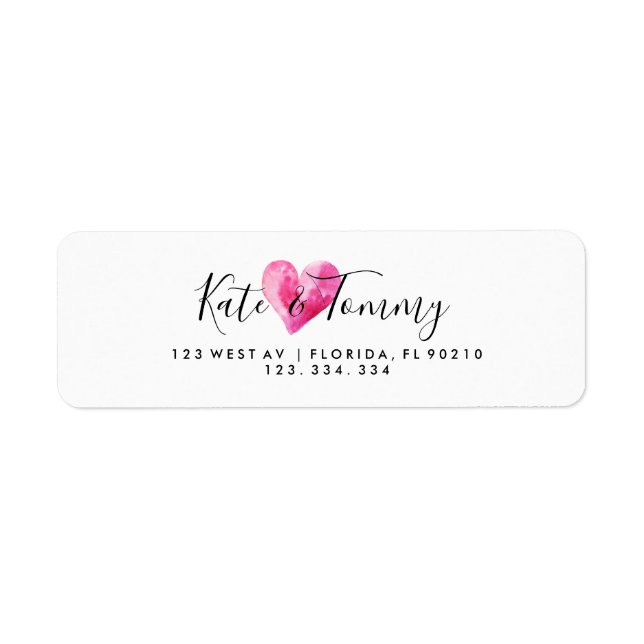 calligraphy return address label  Love heart (Front)