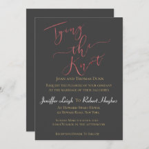 Calligraphy Rose Gold Tying the Knot Foil Wedding