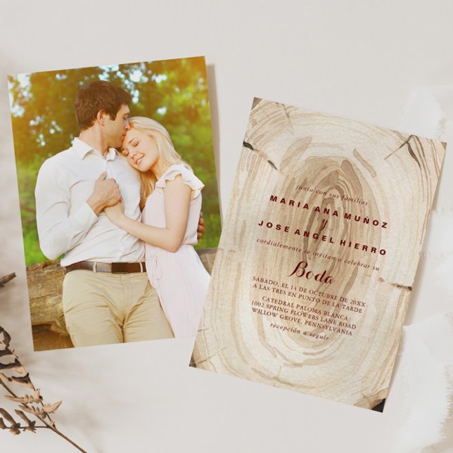 Calligraphy Rustic Spanish Wedding Invitation (Creator Uploaded)