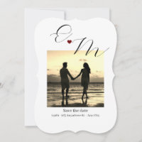 Calligraphy Save the date Wedding Engagement Cards