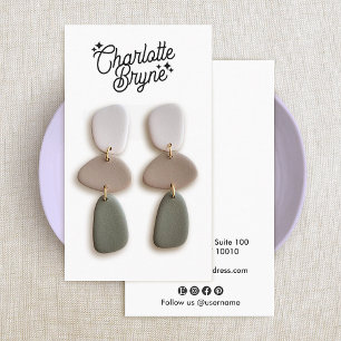 Calligraphy Script Earring Business Card