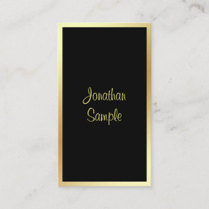 Calligraphy Script Elegant Pretty Golden Plain Business Card