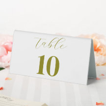 calligraphy script Elegant Wedding Table Number