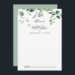 Calligraphy Script Foliage Wedding Well Wishes  Advice Card<br><div class="desc">This calligraphy script foliage wedding well wishes advice card is perfect for a modern wedding. The design features watercolor hand-drawn elegant botanical eucalyptus branches and leaves, arranged in beautiful bouquets and geometric patterns. These cards are perfect for a wedding, bridal shower, baby shower, graduation party & more. Personalise the cards...</div>
