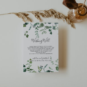Calligraphy Script Foliage Wedding Wishing Well  Enclosure Card