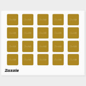 Calligraphy Script Gold Colour Custom Name Edit Square Sticker (Sheet)