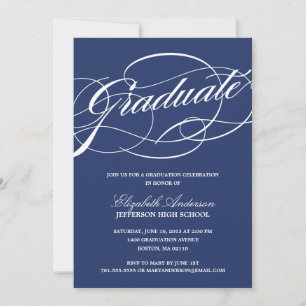 Calligraphy Script Graduation Invitation