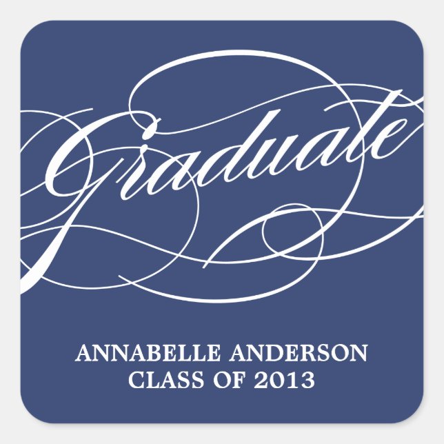 Calligraphy Script Graduation Sticker (Front)