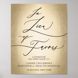 Calligraphy Script In Lieu Of Favours Wedding Sign