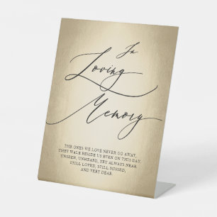 Calligraphy Script In Loving Memory Wedding Pedestal Sign