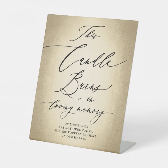 Calligraphy Script In Loving Memory Wedding Pedestal Sign (Front)