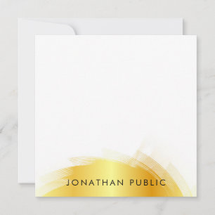 Calligraphy Script Monogram Elegant Faux Gold Card