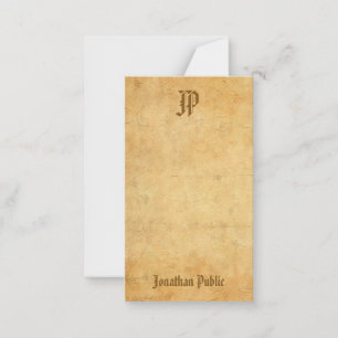 Calligraphy Script Monogram Vintage Nostalgic Look Card