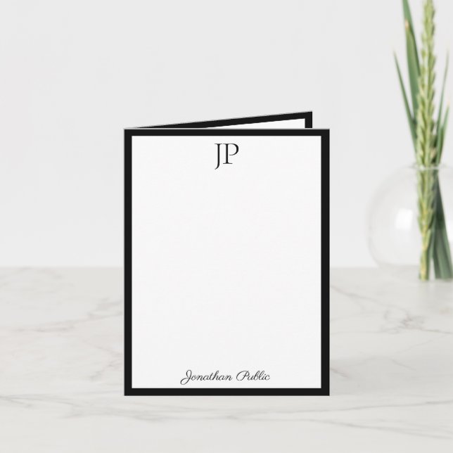Calligraphy Script Monogrammed Simple Template (Front)