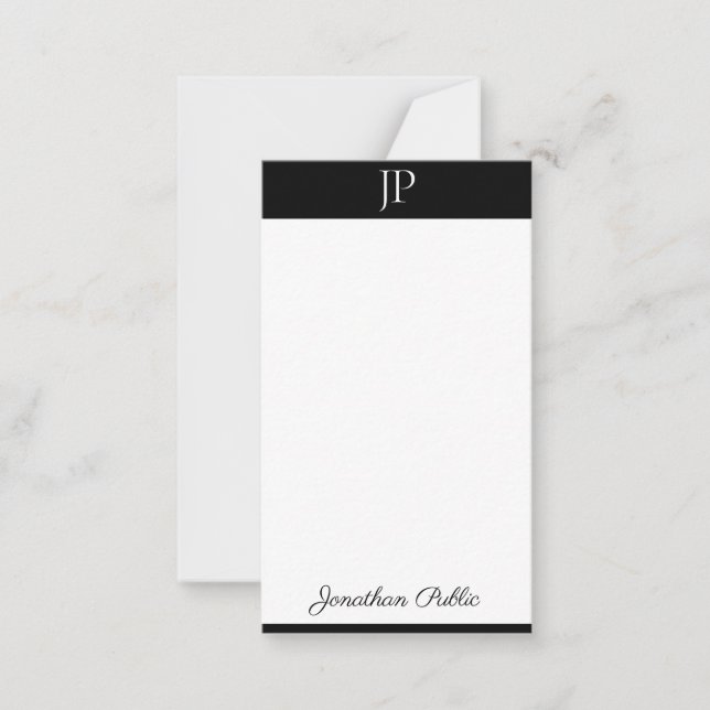 Calligraphy Script Monogrammed Simple Template (Front)
