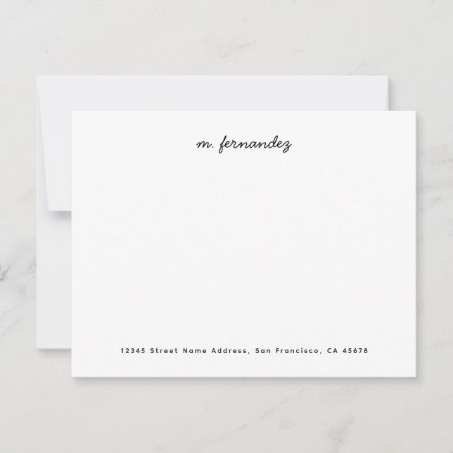 Calligraphy Script Name Professional Note Card (Front)