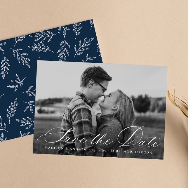 Calligraphy Script Photo Save The Date (Creator Uploaded)