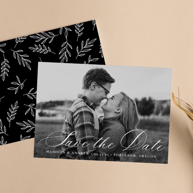 Calligraphy Script Photo Save The Date (Creator Uploaded)