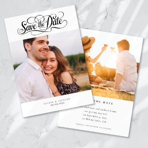Calligraphy Script Photo Wedding Save The Date
