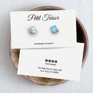 Calligraphy Script Plain White Earring Display