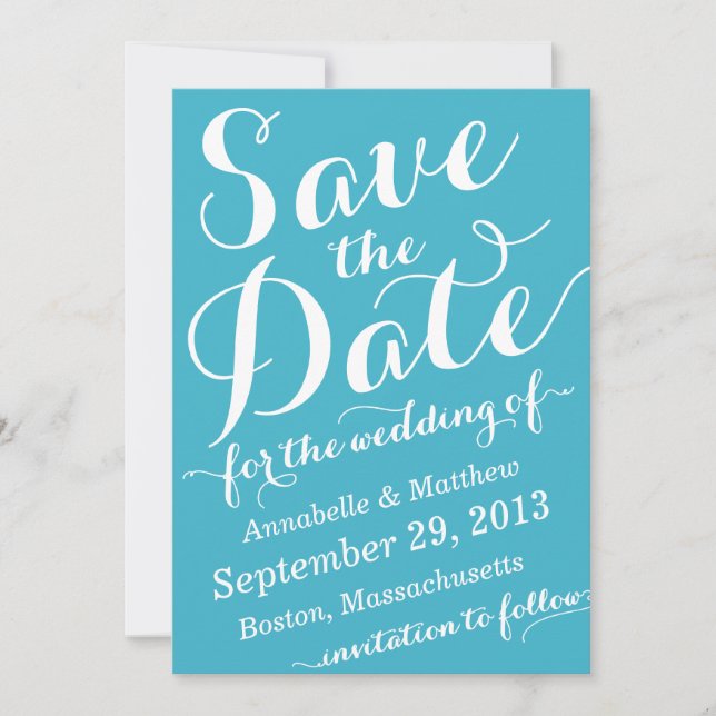 Calligraphy Script Save the Date Announcement (Front)