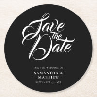 Calligraphy Script Save The Date Invitation
