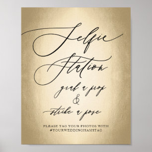 Calligraphy Script Selfie Station Wedding Sign