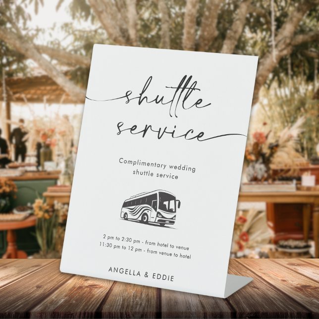 Calligraphy Script Shuttle Service Wedding Sign (Creator Uploaded)