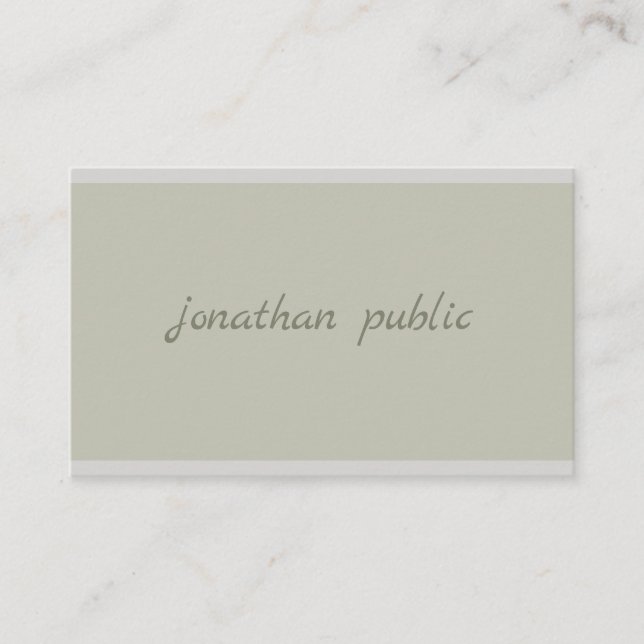 Calligraphy Script Simple Template Modern Elegant Business Card (Front)