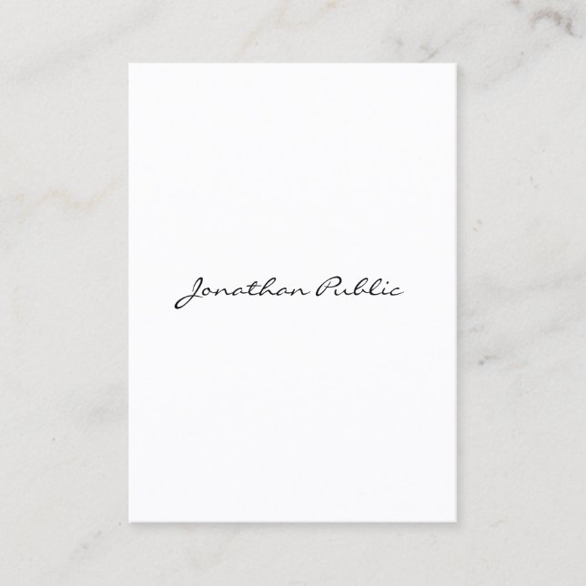 Calligraphy Script Text Elegant Simple Template Business Card (Front)