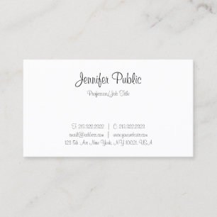 Calligraphy Script Text Minimalist Modern Template Business Card