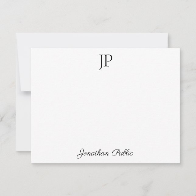 Calligraphy Script Text Stylish Monogram Template (Front)