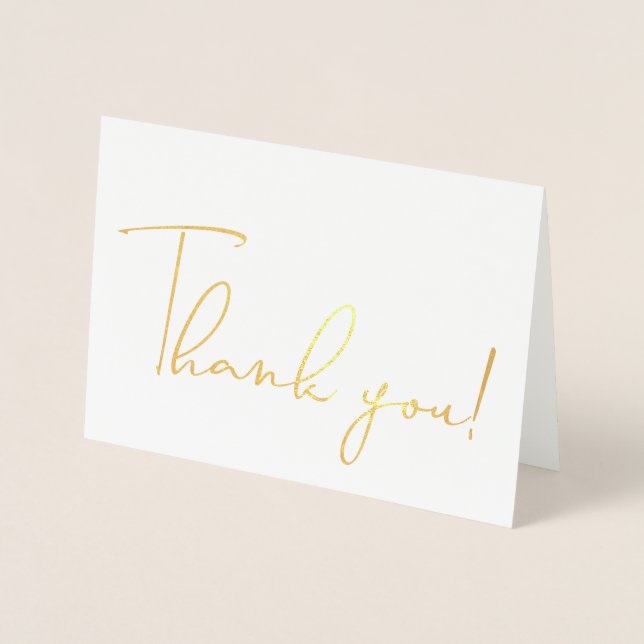 Calligraphy Script Thank You Note Foil Card (Front)