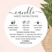 calligraphy Script Warning Candle Black and White 