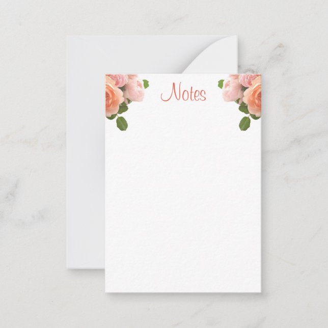 Calligraphy Script Watercolor Roses Template Chic (Front)