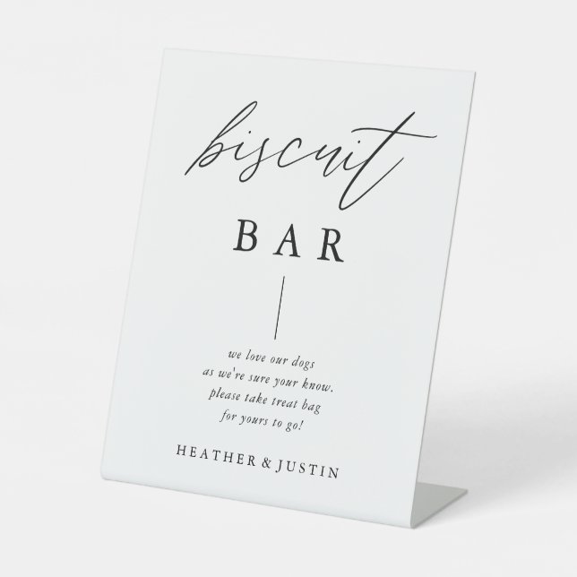 Calligraphy Script Wedding Biscuit Bar Sign (Front)