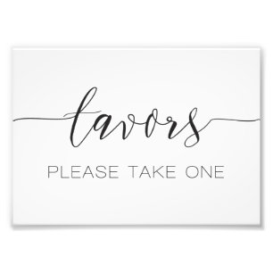 Calligraphy Script Wedding Favours Sign