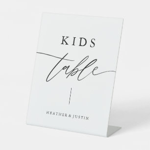 Calligraphy Script Wedding Kids Table Sign