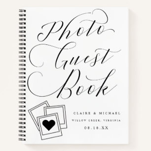Calligraphy Script Wedding Photo Guest Book
