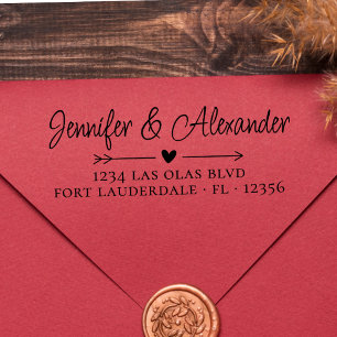 Calligraphy Script Wedding Return Address Modern Self-inking Stamp
